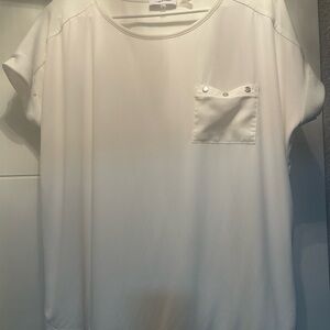 Calvin Klein White Short Sleeve Top with Pocket